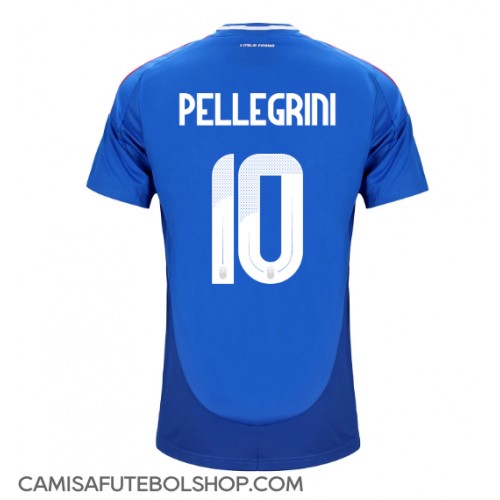 Camisa de time de futebol Itália Lorenzo Pellegrini #10 Replicas 1º Equipamento Europeu 2024 Manga Curta